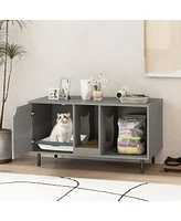 Cat Litter Box Enclosure for 2 Cats Hidden Washroom