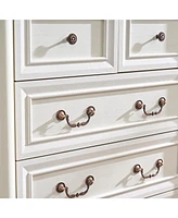 7 Drawer Bathrooom Cabinet Chest with Wooden Base and Riser Trim
