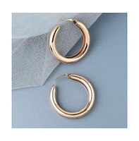 Sohi Women's Silver Chunky Hoop Earrings