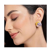 Sohi Women's Beaded Twist Stud Earrings