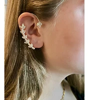 Floral Crawler Slip On Cz Earring