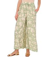 Vince Camuto Women's Vine-Print Wide-Leg Pull-On Pants