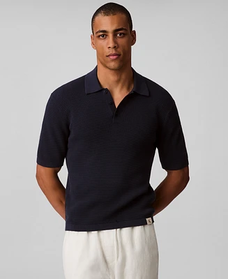 Calvin Klein Men's Smooth Cotton Waffle Polo Shirt