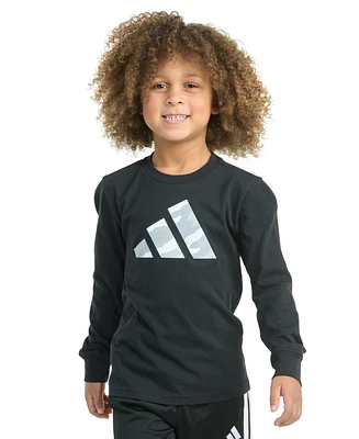adidas Toddler & Little Boys Long-Sleeve Halftone Camo Logo Cotton T-Shirt