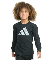 adidas Toddler & Little Boys Long-Sleeve Halftone Camo Logo Cotton T-Shirt