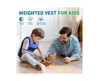 Outree Small Blue Weighted Compression Vest for Kids with Sensory Needs