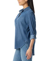 Gloria Vanderbilt Women's Amanda Roll-Tab-Sleeve Button-Front Shirt