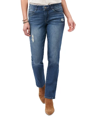 Democracy Petite "Ab"solution High-Rise Straight-Leg Jeans