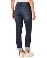 Democracy Petite "Ab"solution Cuffed Girlfriend Jeans