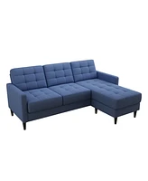 Gold Sparrow 82" Polyester Logan Reversible Sectional Sofa with Ottoman, Created for Macy's