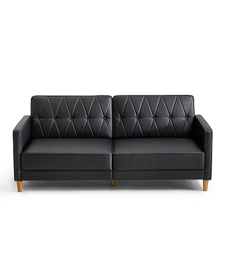Gold Sparrow 77" Faux Leather Victoria Convertible Sofa Bed, Created for Macy's