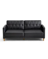 Gold Sparrow 77" Faux Leather Victoria Convertible Sofa Bed, Created for Macy's