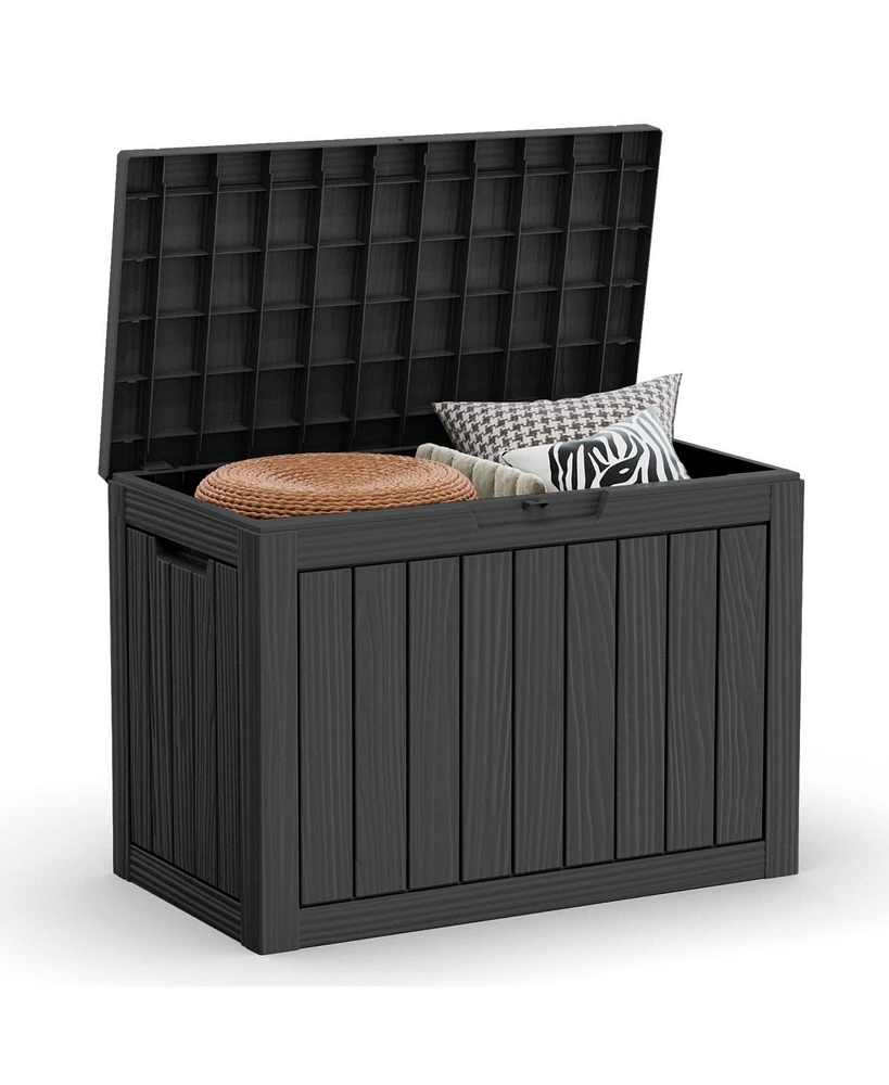 Mondawe 45 Gal Deck Box Resin for Patio Garden Furniture, Outdoor Storage Container