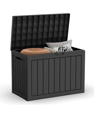 Mondawe 45 Gal Deck Box Resin for Patio Garden Furniture, Outdoor Storage Container