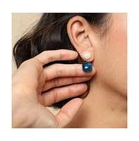 Sohi Women's Blue Stone Drop Earrings