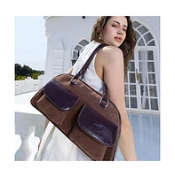 Women's The Utility Suede Shoulder Bag - Mocha Brown