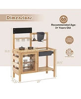 Mud Kitchen Playset with Sink and Plants Observation Room