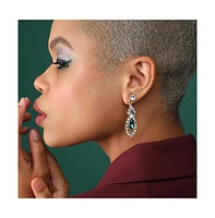 Sohi Women's Silver Dazzling Drop Earrings