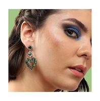 Sohi Women's Gold Heart Drop Earrings