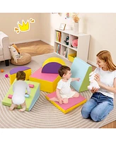 Slickblue Kids 6-Piece Foam Climbing Blocks with Hook and Loop Fasteners