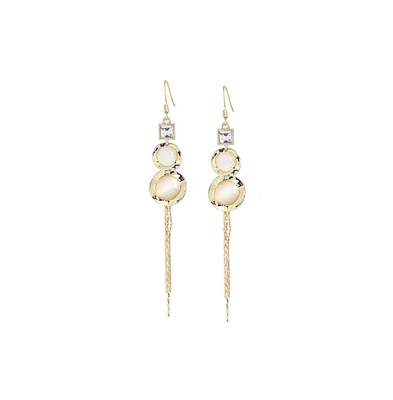 Sohi Women's Blue Sleek Drop Earrings