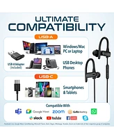 Delton 24EC Wired Earbuds with Microphone, Ergonomic In-Ear Design with Usb C to Usb A Adapter, Hi-Fi Stereo Sound, Usb C wired earbuds for Pc/Laptops