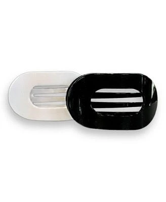 Large Oval Clip Set Of 2 Black White
