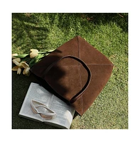 Women's The Veloure Tote Bag - Chocolate Brown