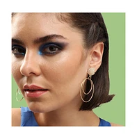 Sohi Women's Gold Circular Drop Earrings