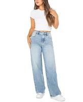Celebrity Pink Juniors' High Rise Baggy Wide-Leg Curvy Jeans