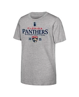 Fanatics Big Boys and Girls Heather Gray Florida Panthers 2025 Nhl Stanley Cup Playoffs Roster T-Shirt