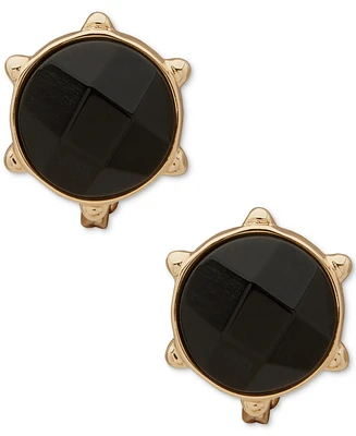 Anne Klein Colored Stone Nailhead Comfort Clip On Earrings