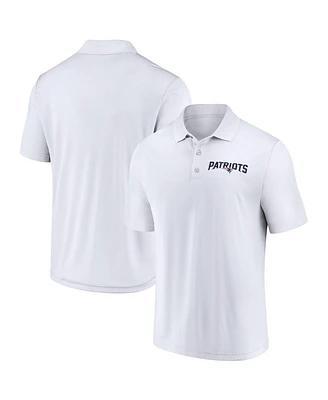 Fanatics Men's White New England Patriots Lockup Polo Shirt