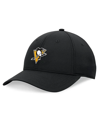 Fanatics Men's Black Pittsburgh Penguins Front Office Ripstop Adjustable Hat