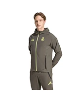 Adidas Men's Olive Real Madrid 2025/26 Tiro Vis Tech Travel Jacket