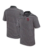 Jordan Men's Black/White Oklahoma Sooners Primetime Victory Striped Performance Polo Shirt