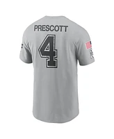 Nike Men's Dak Prescott Gray Dallas Cowboys 2024 Salute to Service Name Number T-Shirt