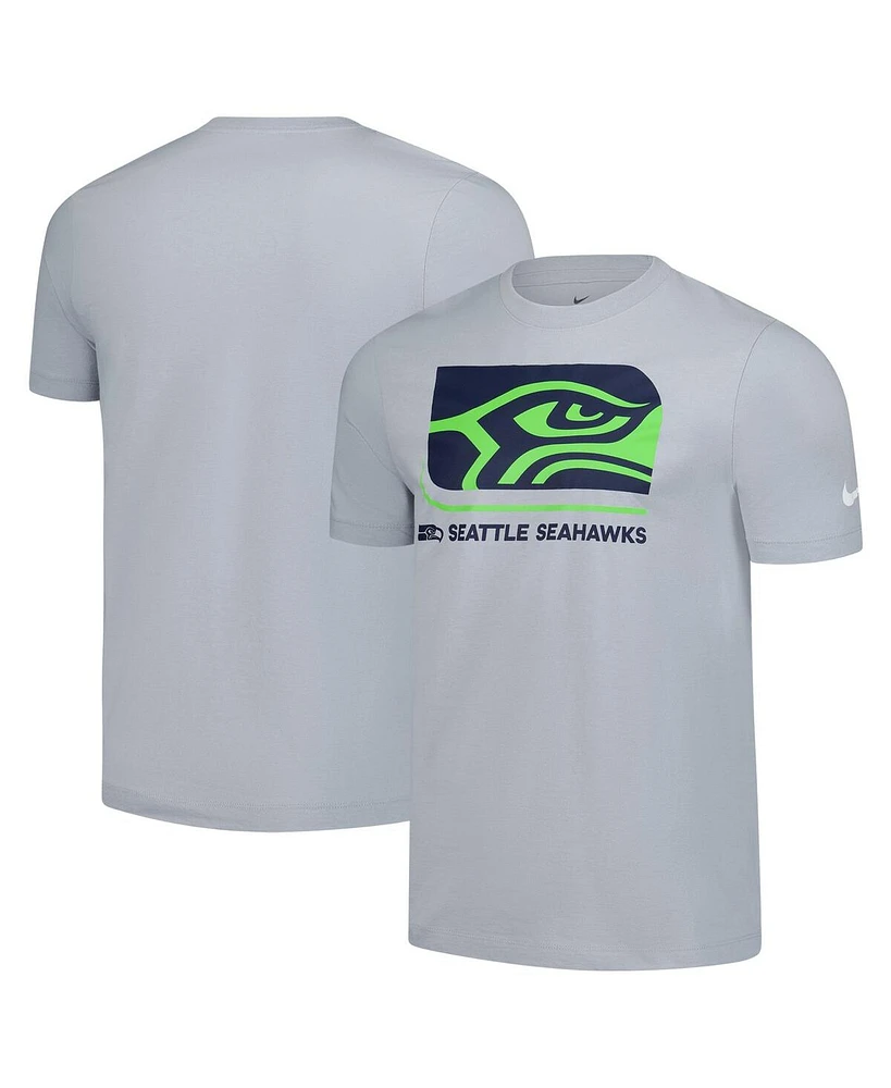 Nike Men's Gray Seattle Seahawks Lockup Essential T-Shirt