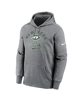 Nike Men's Heather Gray New York Jets Performance Fleece Pullover Hoodie