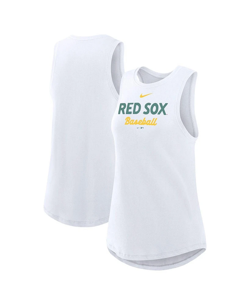 Nike Women's White Boston Red Sox 2025 City Connect Tricode High Neck Tank Top