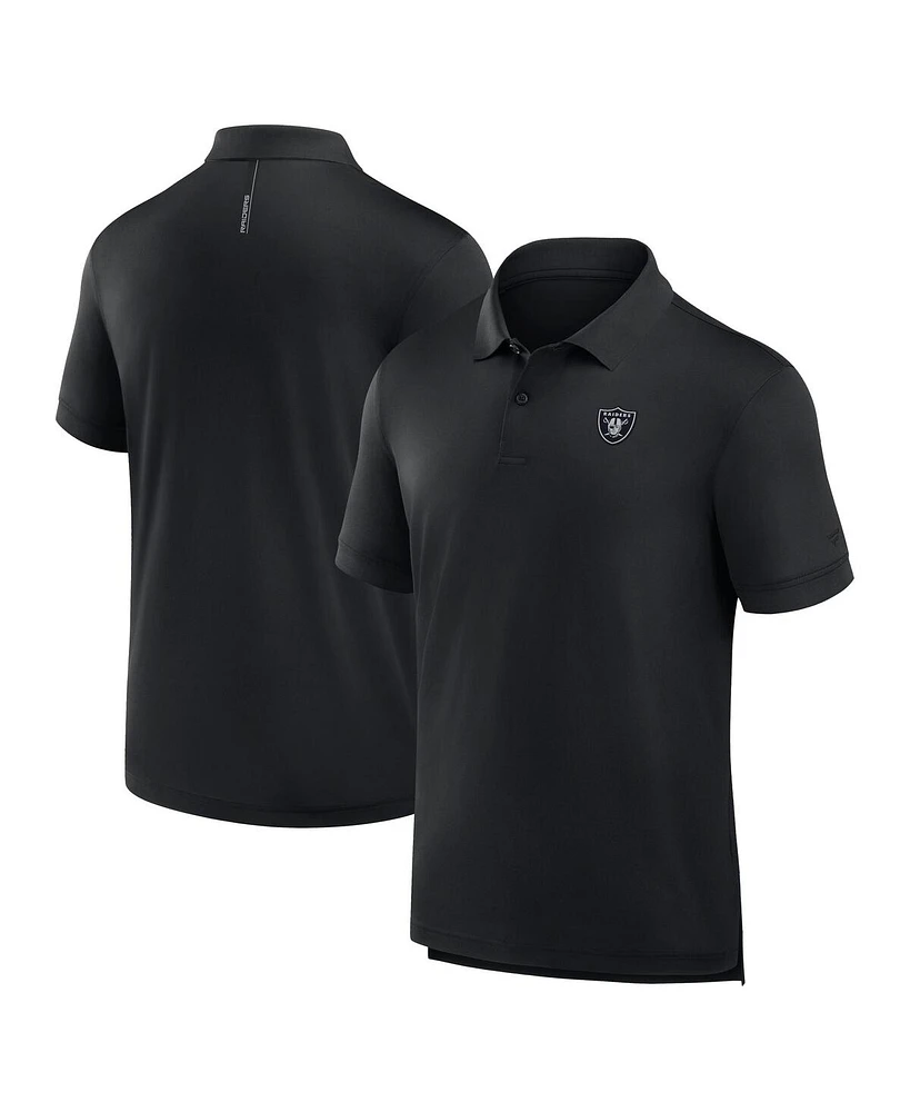 Fanatics Men's Black Las Vegas Raiders Front Office Move Mono Polo Shirt