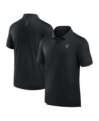 Fanatics Men's Black Las Vegas Raiders Front Office Move Mono Polo Shirt