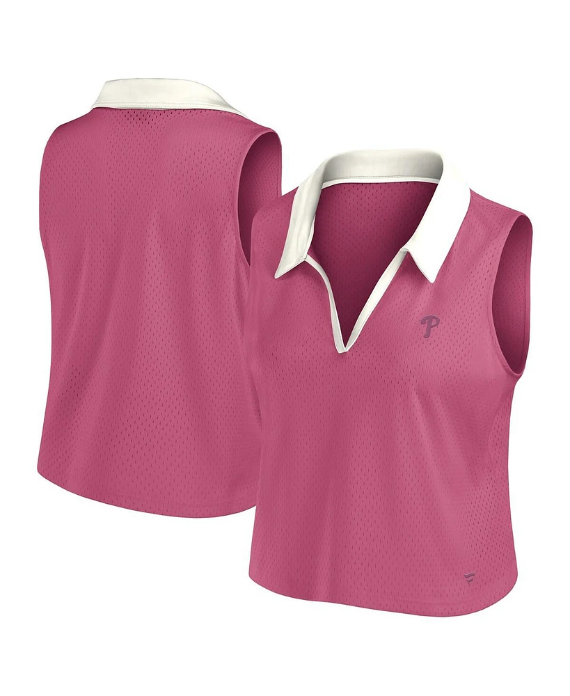 Fanatics Women's Pink Philadelphia Phillies Studio Wellness V-Neck Tank Top