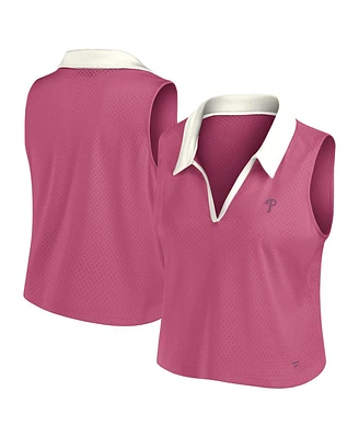 Fanatics Women's Pink Philadelphia Phillies Studio Wellness V-Neck Tank Top
