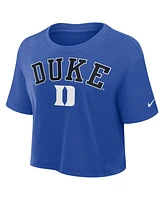Nike Women's Royal Duke Blue Devils Athletic Prep Arch Performance Cropped T-Shirt