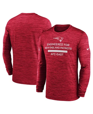 Nike Men's Red New England Patriots Sideline Velocity Performance Long Sleeve T-Shirt