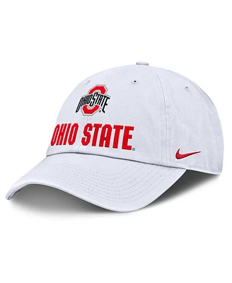 Nike Men's White Ohio State Buckeyes 2025 Sideline Club Adjustable Hat