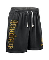 Nike Men's Black Pittsburgh Steelers Sideline Reversible Performance Shorts