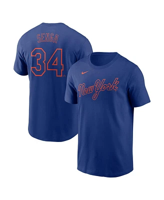 Nike Men's Kodai Senga Royal New York Mets Fuse Name Number T-Shirt