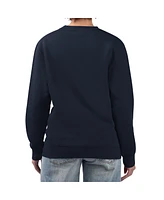 G-iii 4Her by Carl Banks Women's Navy Los Angeles Angels Team Logo Graphic Tri-Blend Fleece Pullover Sweatshirt